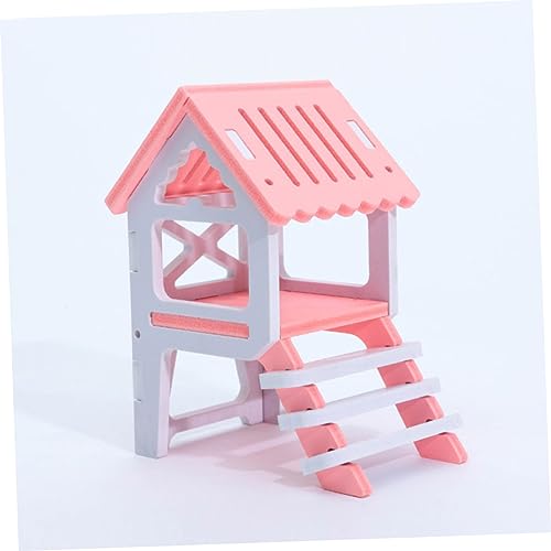 Milisten Holz Hamsterhaus Nest mit Spiel und Schlafbereich Kreatives Kleintierhaus aus Sicherem Holz Versteck und Spielplatz für Hamster Mäuse und Kleine Haustiere Zufällige Farbe von Milisten