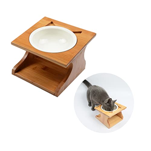 Milisten Holz Hundenapf Einzigartiger Futter und Wassernapf aus Hochwertigem Holz für Hunde und Katzen Rutschfester Boden für Trockenfutter Nassfutter und Wasser von Milisten