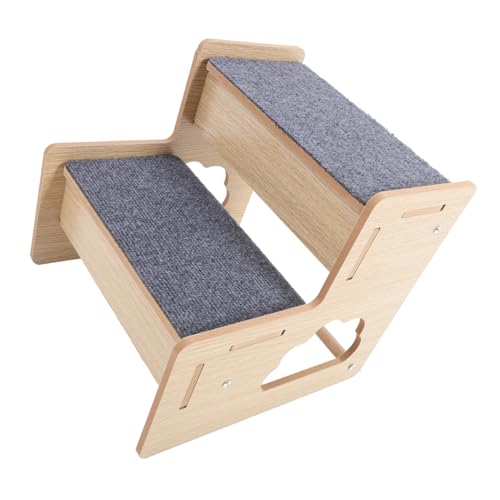 Milisten Holz Hundetreppe Stufige Haustiertreppe Tragbare Rampe für Hunde mit Gelenkproblemen rutschfeste Vielseitig Einsetzbar für Sofa und Bett von Milisten