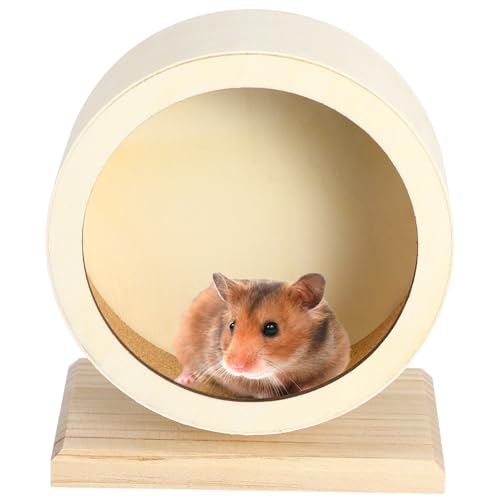 Milisten Holz Laufscheibe für Hamster Igel und Kleintiere S Langlebiges und Komfortables Pet Exercise Toy Fördert Gesunde Bewegung für Kleine Haustiere von Milisten
