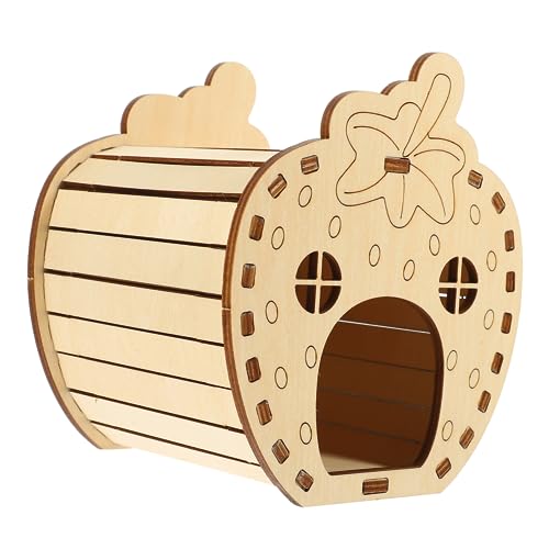 Milisten Holzhausspielzeug Hamsterversteck Mit Leiter Hamsterzubehör Spielhaus Für Haustiere Hamsterkäfig Versteckspielzeug Meerschweinchenversteck Nest Haushalt Hamsterhaus von Milisten
