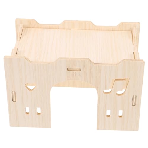 Milisten Holz Hamsterhaus Für Kleintiere Stabiler Rückzugsort Für Hamster Meerschweinchen Kleine Haustiere Robustes Design Aus Holz Für Spiel Und Entspannung Als Spielzeug Und Versteck von Milisten