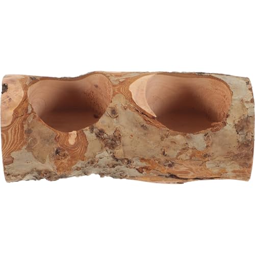 Milisten Hamster Holz Futternapf Mit Doppel-Slot Futter Und Wasserschale Aus Natürlichem Holz Für Kleine Tiere Wie Meerschweinchen Und Igel Praktisch Und Langlebig von Milisten