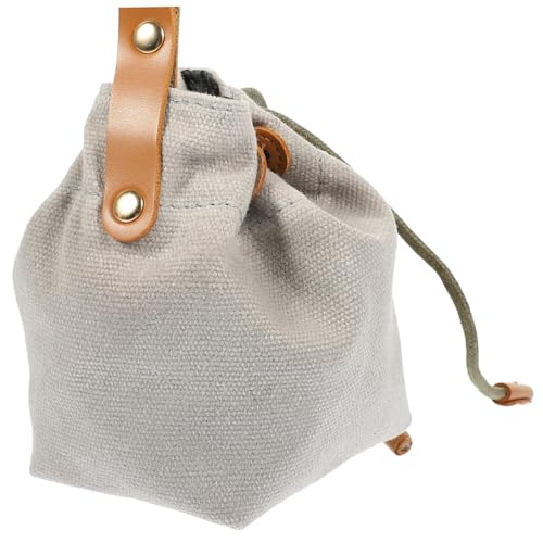 Milisten Hund Snack Tasche Hundetasche Tasche für hundeleckereien gehen hundefutterbeutel Dog Treat Bag Behälter für Hundesnacks im Freien Haustierfutterbeutel mit Kordelzug Segeltuch Grey von Milisten