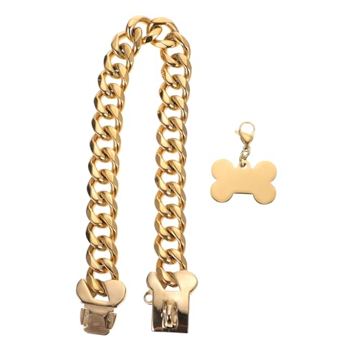 Milisten Hundeleine hundeanhänger hundegeschenk Hundehalsband mit Metallanhänger zartes Hundehalsband Hundehalsbänder für Welpen Hund Halskette zarte Hundehalskette Stahl Golden Milisten Hundeleine hundeanhänger hundegeschenk Hundehalsband mit Metallanhänger zartes Hundehalsband Hundehalsbänder für Welpen Hund Halskette zarte Hundehalskette Stahl Golden von Milisten