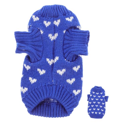 Milisten Hundepullover mit Herzmuster Warmer Strickpullover für Hunde Valentinstag Kleidung für Kleine und Mittelgroße Tiere Kuschelig und Bequem für Winter von Milisten