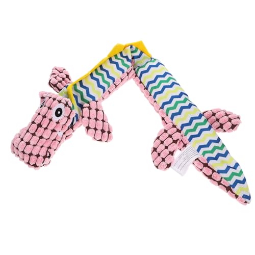 Milisten Hundespielzeug für Welpen Plüschspielzeug mit Quietscher Cartoon Crocodile Design Kauen Zähneputzen für Interaktive Spiele Geeignet für Hunde und Katzen von Milisten
