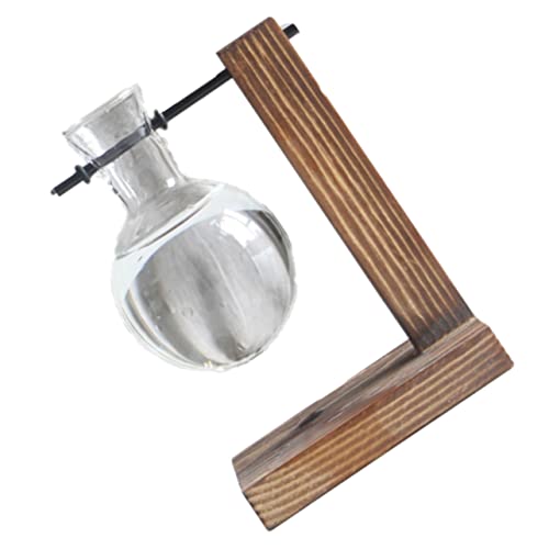 Milisten Hydrokultur Glas Pflanzenterrarium Mit Holzständer Für Zwiebelvase Tischvase Blumentopf Ornament Für Innenbereich Zimmerpflanzen von Milisten