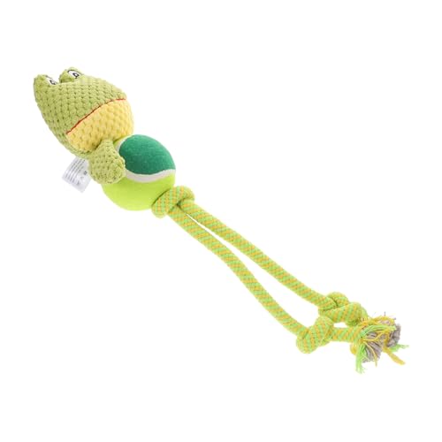 Milisten Plüsch-hausfrosch-Spielzeug Quietsch-kauspielzeug Für Kleintiere Seil-Spielzeug Für Kleine Hunde Plüsch-Frosch Für Welpen Interaktives Quietschspielzeug Für Haustiere von Milisten