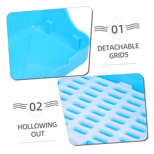 Milisten Kaninchen Ecktoilette Kunststoff mit Spritzschutz Kleine Trainings Toilette für Meerschweinchen Hamster und Kleintiere Platzsparendes Design Leicht zu Reinigen Blaue Haustier von Milisten