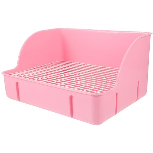 Milisten Kaninchen Toilette aus Kunststoff Eckiges Kleines Haustier Klo mit Gitterboden Abnehmbar Leicht und Langlebig Geeignet für Training von Kaninchen Meerschweinchen und Zwergkaninchen von Milisten