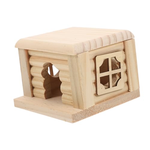 Milisten Kaninchenhütte Hamster Spielplatz Hamster Nager Holzhaus Hamster Versteck Hamster Holzhaus Design Kaninchenzubehör Ratten -Versteck Hamsterzimmer Rattenhaus hölzern von Milisten