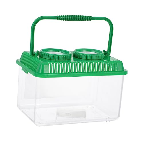 Milisten Kasten Beobachtungsbox Für Insekten Groß Tragbarer Lupenkoffer Insektenbeobachtungskoffer Klein Tragbarer Käferbehälter Transparenter Käferkoffer Käfig Fänger Green Plastik von Milisten