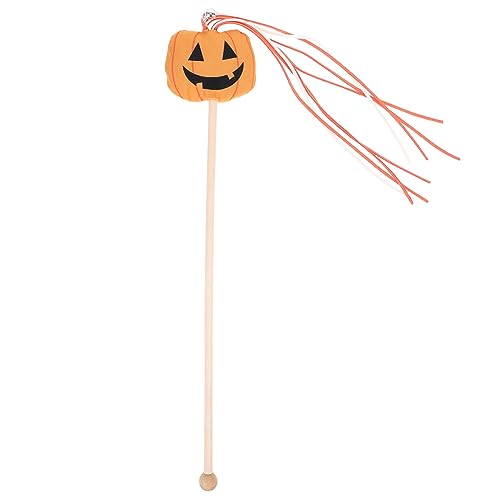 Milisten Halloween-kürbis-katzenangel Interaktives Spielzeug Für Katzen Lustige Teaser-Stange Mit Quasten Katzenspielzeug Für Halloween Fördert Bewegung Und Spielspaß von Milisten