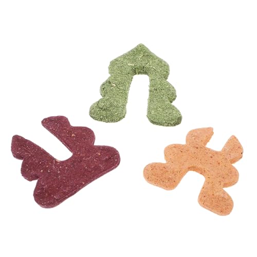 Milisten Kauspielzeug für Kaninchen und Kleintiere Gesunde Zahnpflege Snacks Dreifarbige Weihnachtsbaum Form Fördert Bewegung und Koordination von Hamster Meerschweinchen Chinchilla und von Milisten