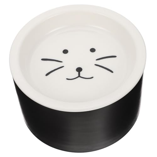Milisten Keramik Futternapf für Katzen und Hunde rutschfest Stabiler Napf mit Aufbewahrung Funktion Nonslip Design Schutz vor Umkippen Haustier Futter und Wassernapf Schwarz von Milisten