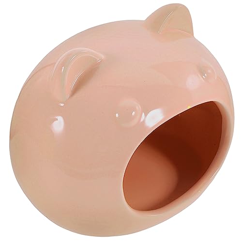 Milisten Keramik Hamster Versteck Haus Kühlendes Kleintierhaus Kuschelnest für Hamster Igel Geeignet Großes Helloranges Tierversteck Idyllisches Schlafhaus für Kleine Haustiere von Milisten