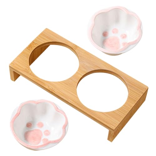 Milisten Keramik Katzenfutternapf mit Bambusgestell Ergonomisch Erhöhter Futternapf für Katzen und Kleine Hunde rutschfest Leicht zu Reinigen Verhindert Verschütten für Haustiere Milisten Keramik Katzenfutternapf mit Bambusgestell Ergonomisch Erhöhter Futternapf für Katzen und Kleine Hunde rutschfest Leicht zu Reinigen Verhindert Verschütten für Haustiere von Milisten