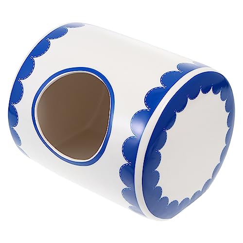 Milisten Keramik Tiernest Sommerkühlhaus für Hamster und Kaninchen Kreatives Design Langlebiges Sicheres Keramikmaterial Geeignet für Kleine und Mittelgroße Kleintiere Blau von Milisten