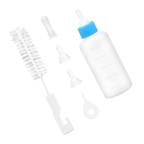 Milisten Kleines Haustier Fütterungsset mit Saugern Transparente Flasche mit Klaren Messmarkierungen für Welpen und Kätzchen Ergonomisches Design für Komfortables Füttern von Milisten