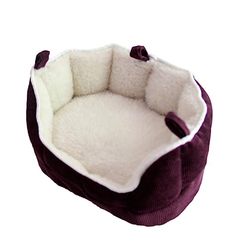 Milisten Kleintier Hängematte Baumwollsofa Bett Rot Kuschelnest für Frettchen Kaninchen Meerschweinchen und Hamster Bequemes Schlafhaus mit Reißverschlussboden Waschbar und Warm von Milisten