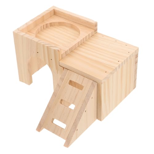Milisten Kleintier Holzversteck für Hamster Eichhörnchenhaus und Meerschweinchen Gemütlicher Rückzugsort und Schlafplatz für Käfig und Freigehege Design für Kleine von Milisten
