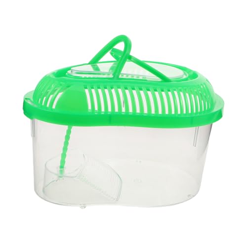 Milisten Kompakte Transportbox für Reptilien und Fische aus Schützendem Kunststoff mit Belüftungsöffnungen und Geschlossenem Deckel für Schlangen Schildkröten und Grün von Milisten