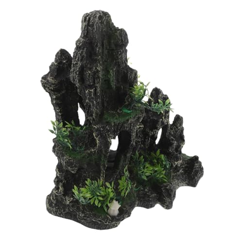 Milisten Künstliche Aquarium Dekoration Resin Felsen Versteckhöhle für Fische und Garnelen Realistische Steinhöhle für Große und Kleine Aquarien Langlebig und Pflegeleicht von Milisten