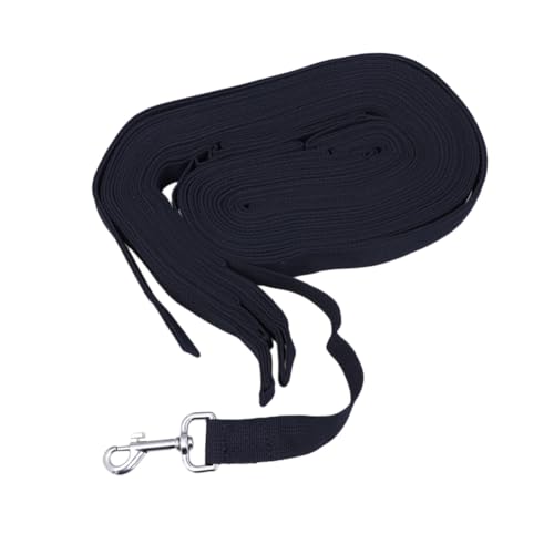 Milisten Lange Hundeschleppleine aus Strapazierfähigem Material mit Verchromtem Karabiner Komfortablem Griff und Schnellverschluss für Welpen und Hundetraining Schwarz von Milisten