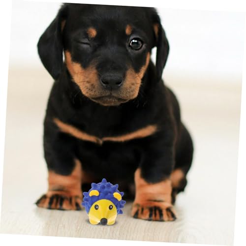 Milisten Latex Kauspielzeug für Hunde Umweltfreundlicher TPR Beißball mit Quietscher Langlebiger Bunter Hundeball zur Zahnpflege und Beschäftigung für Kleine Welpen S Igel Design von Milisten