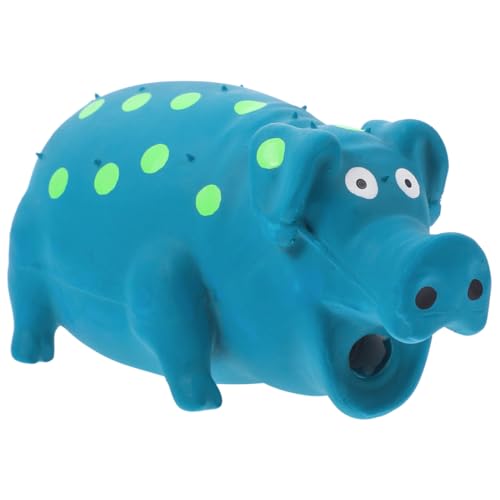 Milisten Latex-Schweinchen-Soundspielzeug Quietschspielzeug für kleine Hunde Quietschende Spielsachen für Hunde Welpenzahnen Quietschende Hundespielzeuge aus Latex Emulsion Himmelblau von Milisten
