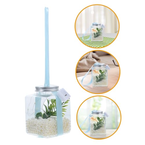 Milisten Leuchtender Bruchsicherer Fischglas Aquarium mit Transparenter Hydroponik Flasche und LED Lichterkette Kompakter Dekorativer Goldfischbehälter für Schreibtisch und Milisten Leuchtender Bruchsicherer Fischglas Aquarium mit Transparenter Hydroponik Flasche und LED Lichterkette Kompakter Dekorativer Goldfischbehälter für Schreibtisch und von Milisten
