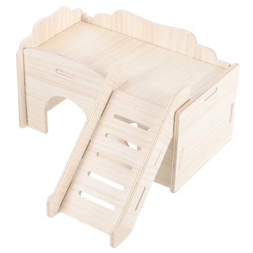 Milisten Massives Holz Hamster Schlafnest Leiter Nahrungssuche Treppe Aufstieg für Zwerghamster Gerbbil - Hamster -Versteck Hamstertunnel Massivholz von Milisten