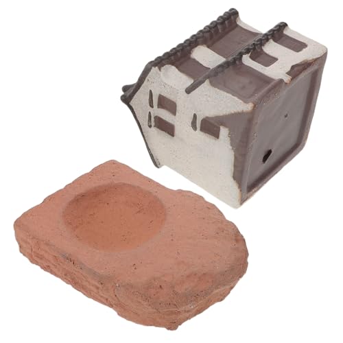 Milisten Miniaturhaus Statue Chinesische Antike Architektur Robust Vielseitig Für Mikrolandschaft Aquarium Dekoration Fairy Garden Bonsai Terrarium Zubehör von Milisten