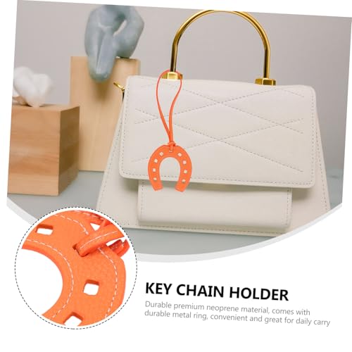 Milisten PU Schlüsselanhänger Pferdehuf Anhänger Kreatives U Förmiges Taschenaccessoire Orange Leicht und Langlebig Modisches Hängeornament für Schlüssel und Taschen von Milisten