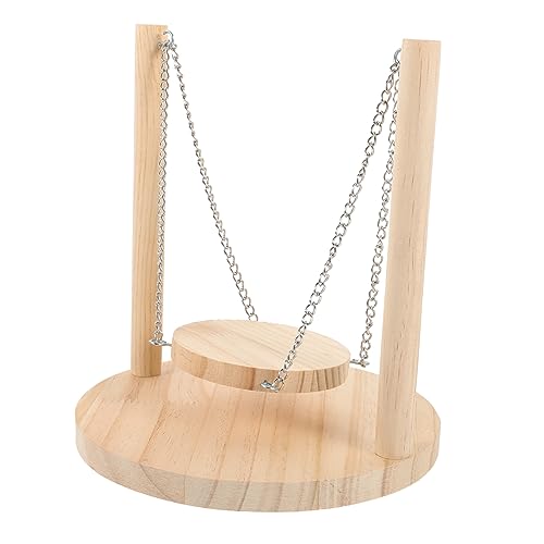 Milisten Papagei Schaukel Spielzeug Holz Vogel Plattform für Vogelkäfig Zubehör Verstellbar Langlebig Nymphensittich Ständer Haustiervogel Spielzeug von Milisten