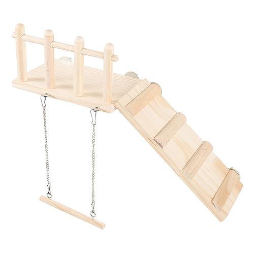 Milisten Papageien-sprungbretttreppe Tierisches Seil Spielplatzständer Für Papageien Hamsterschaukel Für Papagei Taube Vogel Voliere Eingesperrt Fliegendes Käfig Hölzern von Milisten