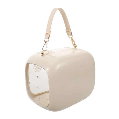 Milisten Papageienkäfig Für Vögel Sittiche Reiseträger Papageien Rucksack Transporttasche Für Vögel Papageienkäfig Tragbarer Reisekäfig Für Sittiche Kunststoff Beige von Milisten
