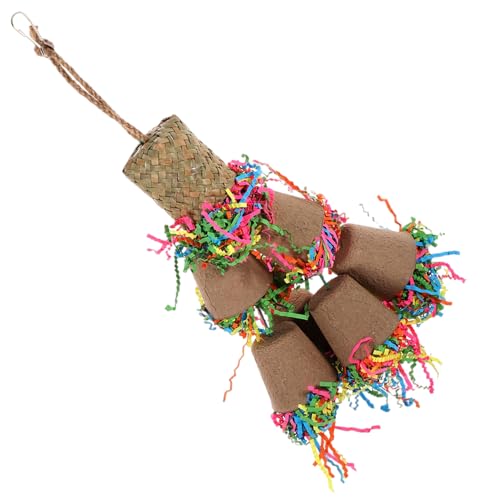 Milisten Hängendes Papageien Spielzeug Aus Natürlichem Material Kauspielzeug Für Vögel Für Wellensittiche Nymphensittiche Und Andere Kleine Vögel Fördert Spiel Und Beschäftigung Im von Milisten