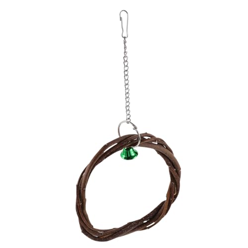 Milisten Parrot Bite Toy Geflochtener Ring Vogel Schaukel Kauspielzeug für Kleine Papageien Wellensittiche Vogelkäfig Zubehör Spielplatz zum Klettern und Schaukeln Zufällige Farbe von Milisten