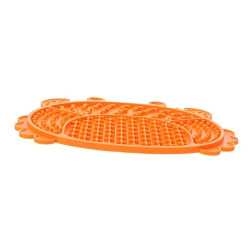 Milisten Pet Lick Pad aus Lebensmittelechtem rutschfeste Slow Feeder Matte für Hunde und Katzen zur Gesunden Futteraufnahme Verbesserung Verdauung Spülmaschinenfest und Langlebig Orange von Milisten