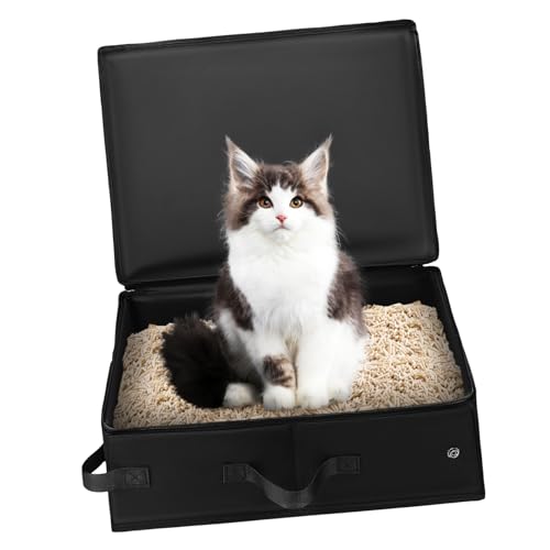 Milisten Portable Faltbare Katzenstreu Box Mit Deckel Und Tragegriff Reisekatzentoilette Für Innen Und Außen Leicht Und Zusammenklappbar Für Haustierbesitzer von Milisten