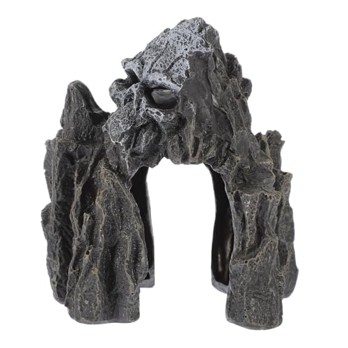 Milisten Resin Aquarium Ornament Skull Mountain Decorative Hideout Cave for Fish and Lizards Durable Resin Fish Tank Decoration von Milisten