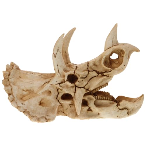 Milisten Resin Dinosaur Skull Aquarium Hideout Dekoration für Fische Garnelen Langlebige Höhle Perfektes Versteck für Aquarienlandschaften und Terrarien von Milisten