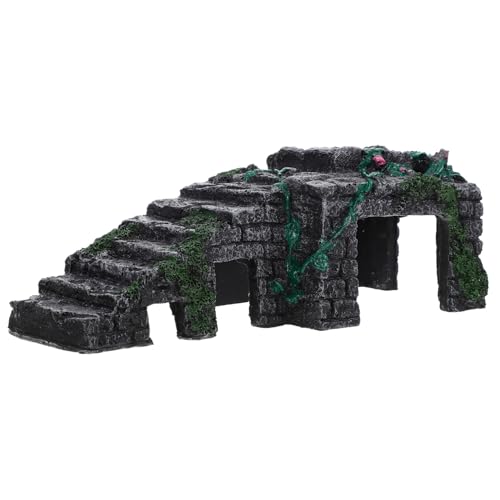 Milisten Schildkrötenterrasse Aquarium Zuchthöhle Fischspielzeug Sandaquarium Versteck Gecko Aquarium Felsen Dekoration Schildkröten Reptilien Schildkrötentanks Ornamente Für von Milisten