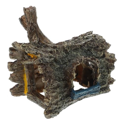 Milisten Simulierte Baumwurzel Holzhaus Höhle Kleine Form Fischhäute Tank Aquarium Zucht Harz von Milisten