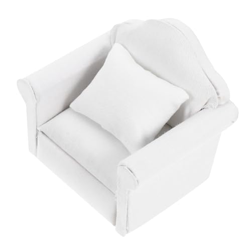 Milisten Sofa für kleine Haustiere Chinchilla Tier bequemes Hamsterspielzeug Mini-Couchspielzeug entzückendes Hamstersofa dekoratives Sofamodell Hamsterbett hölzern Weiß von Milisten