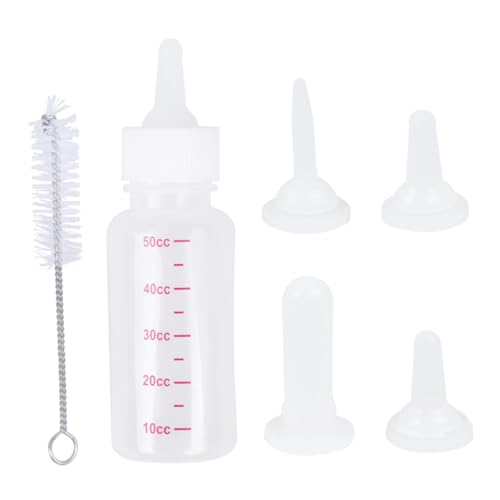 Milisten Teiliges Haustier Nursing flaschenset Transparent aus flexiblem Material und PP mit Ersatzsaugern für Neugeborene Kleine und Große Tiere Inklusive Reinigungsbürste Tragbar für von Milisten