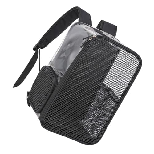 Milisten Haustier Rucksack für Katzen Tragbarer Atmungsaktiver Katzenrucksack Faltbarer Rucksack für Reisen Wandern Einkaufen Transparente Katzentragetasche mit Abnehmbarer Matratze von Milisten
