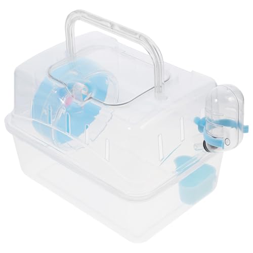 Milisten Transparenter Hamsterkäfig aus Acryl mit Futter Wasserschale Tragbarer Kleintierkäfig für Zwerghamster und Mäuse Kompakt und Leicht für Unterwegs und Sichere Tierbeobachtung von Milisten